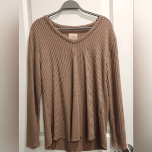 Chaser Brown V-Neck Sweater NWOT